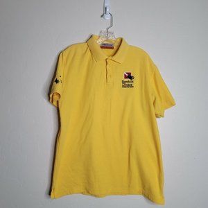 Barefoot Divers Roatan Bay Islands Yellow Polo Shirt Mens Size XL Turtle